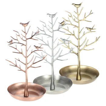 

Metal Tree Jewelry Stand Display Rack Earring Necklace Ring Holder Organizer