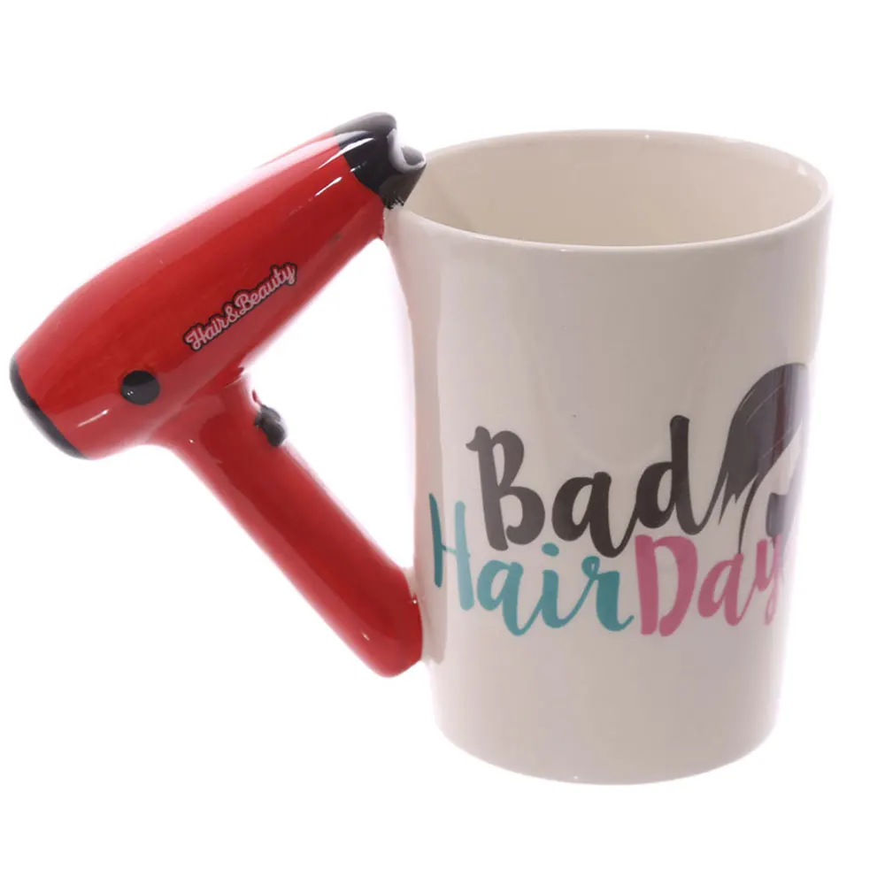 

Creative Ceramic Hair Dryer Mug Hairdryer Coffee Milk Cup Novelty Christmas New Year Gifts Surprise Gift Cup