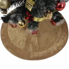 5" /36" сверкающие блестки с ручной работы Pintuck искусственный шелк Рождественская елка юбка в золотом цвете P2599-90cm-t/P4501
