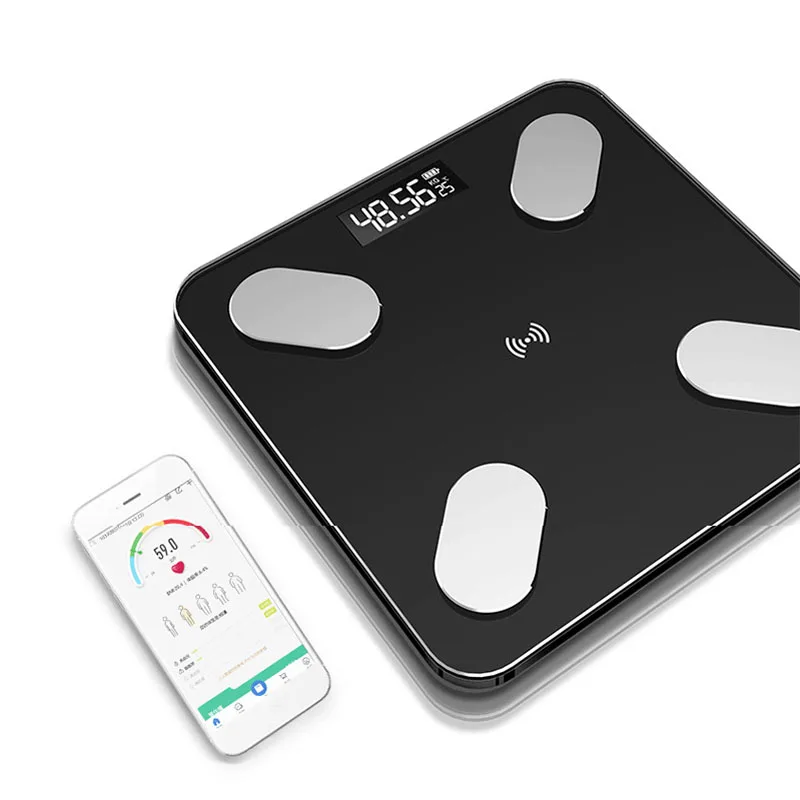 

Bluetooth Body Fat Scale Smart BMI Scale Balance Digital Bathroom Wireless Weight Scale Body Analyzer with Smartphone App IOS