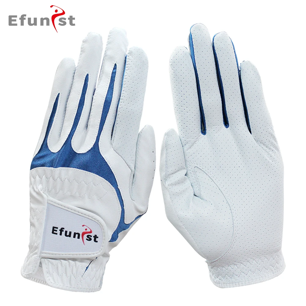 

Efunist Golf Glove Men Left Hand Premium Grey Leather Soft Feel Mens Golf Gloves 1 Pcs