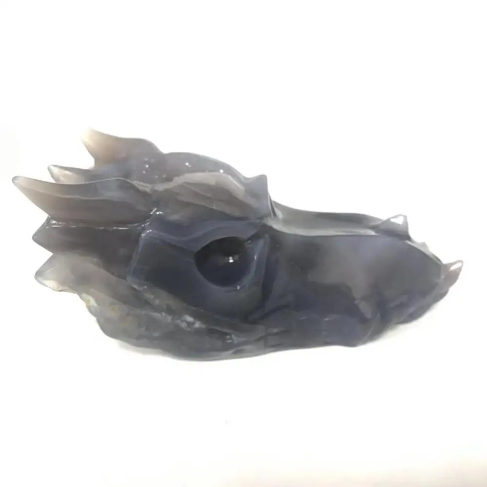 High Quality Natural Agate Geode Dragon Head Shape Stone Hand Carved For Gift& Home Decor ZJJ