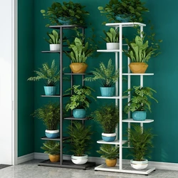 Support de plantes en fer à 7 couches, 8 supports de pots de fleurs, étagères de jardinière, présentoir de rangement, étagère pour balcon, décoration de jardin 
