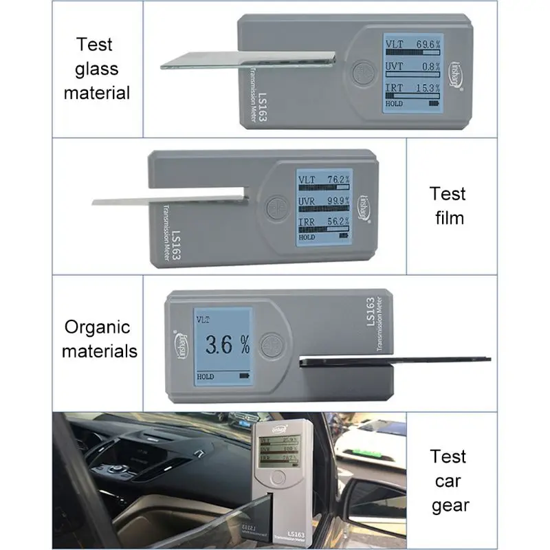 LS163 окно оттенок стекло солнечной пленки Трансмиссия метр Ультрафиолетовый инфракрасный скорость отклонения UVR IRR VLT тестер