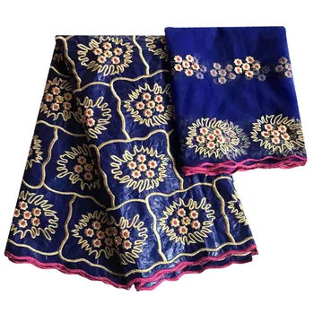 

High Quality 5Yards Bazin Riche getzner 2019 New Design African Bazin lace Fabric+2 Yards Mesh Tulle Lace With Beads TV-8TF