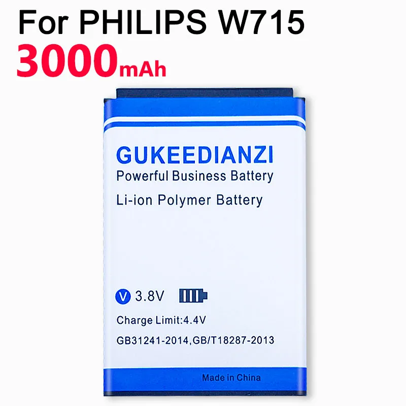 GUKEEDIANZI W715 3000 мАч телефон батарея для PHILIPS Xenium W715 мобильный сменный аккумулятор