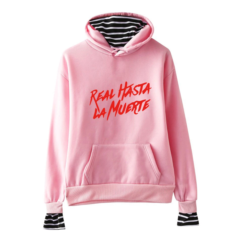 Anuel AA Album Real Hasta La Muerte поддельные две части толстовки женские K-pops с длинным рукавом флис Harajuku толстовки
