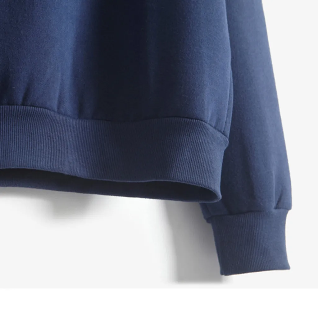 JAYCOSIN Fashion Women Casual O-Neck Solid Long Sleeve Sweatshirt Casual Popular Soft Elegant Blouse Plus Velvet Sweatshirt
