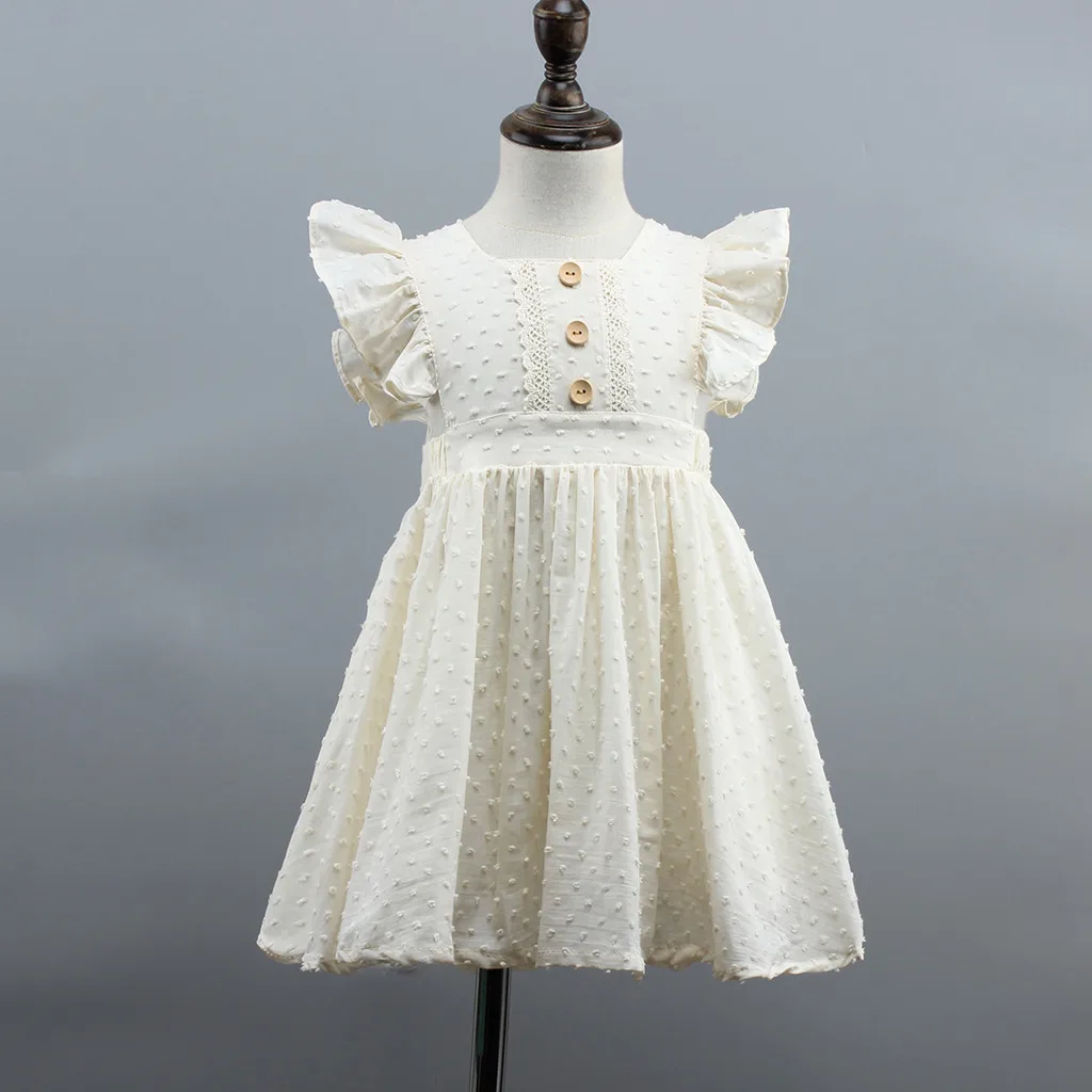 Г. Летняя одежда для малышей От 1 до 6 лет платье с цветочным рисунком для маленьких девочек, однотонное платье принцессы для девочек, детские платья с рукавами-крылышками