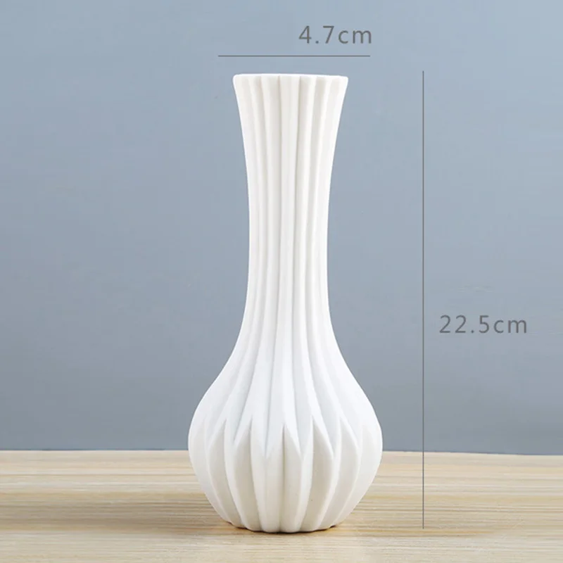 Современная оригами пластиковая фарфоровая ваза Европейская белая керамическая Цветочная композиция художественная Цветочная декоративная ваза домашний нордический Декор VC - Цвет: style 8