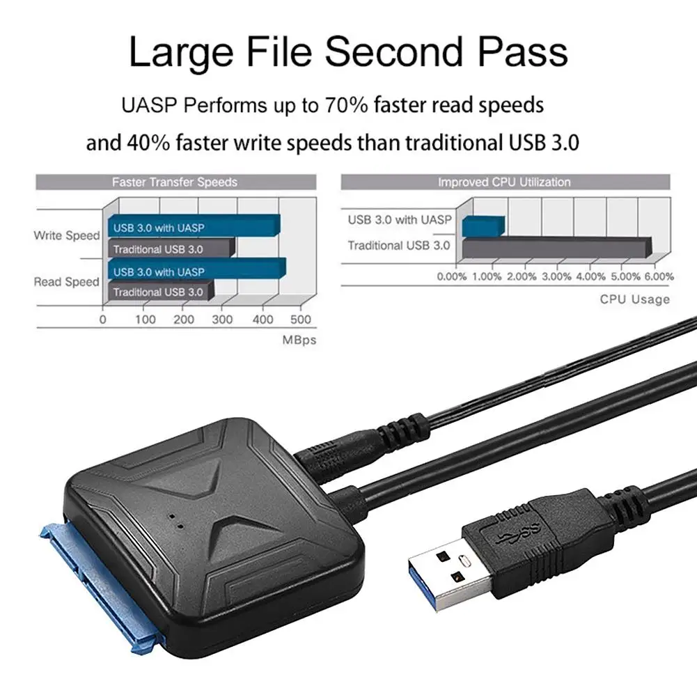 Адаптер USB 3 0 к SATA конвертирует кабели поддерживает внешний адаптер для SSD HDD 2 5 или