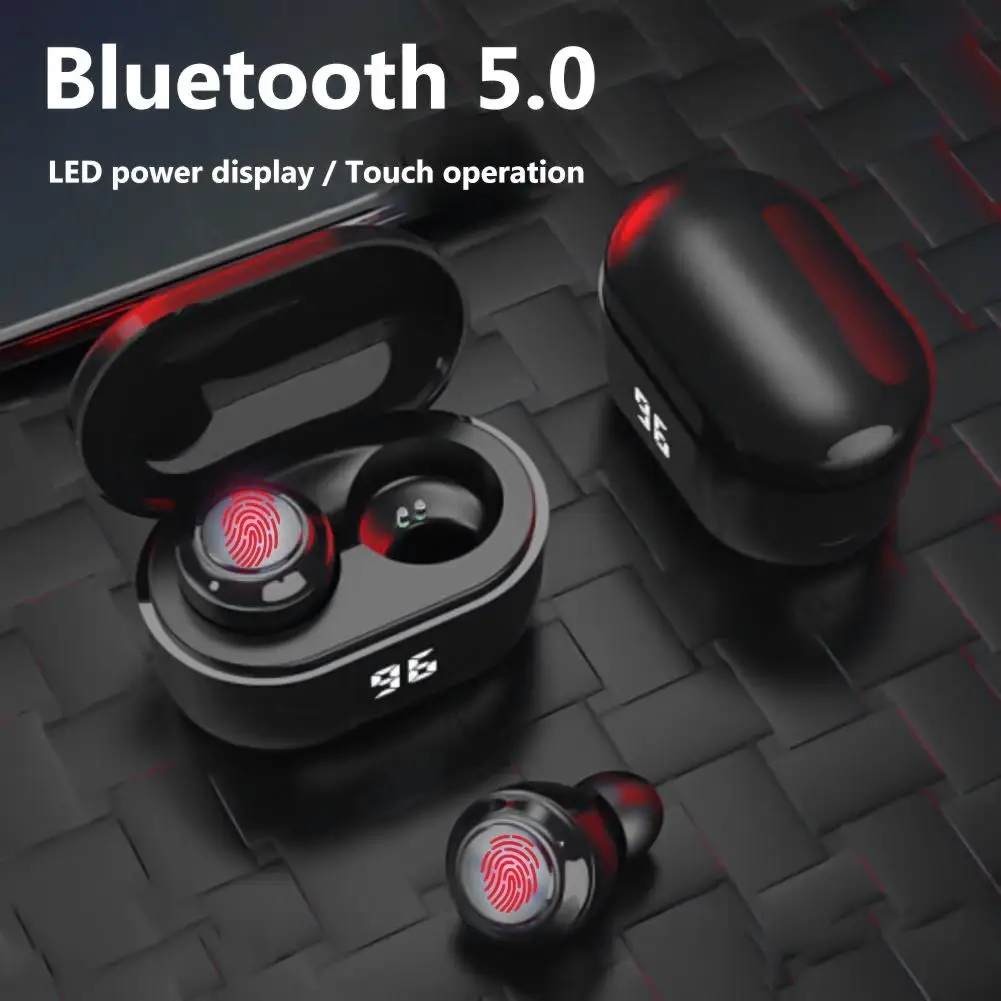 

Dropshipping in-ear earphones A6 TWS Mini Wireless Bluetooth 5.0 HiFi Stereo Earphones with Digital Charge Box Wireless Earphone