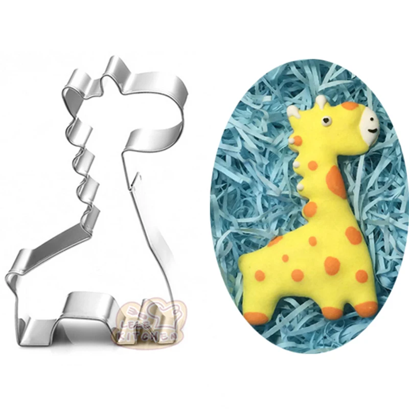 1pcs patisserie reposteria Animal Giraffe Fondant Cake Decor Tool Stainless Steel Cookie Cutter Metal Biscuit Mould Pastry Shop cookie cutter baking mold cookie mould fondant cutter baking decorating tools