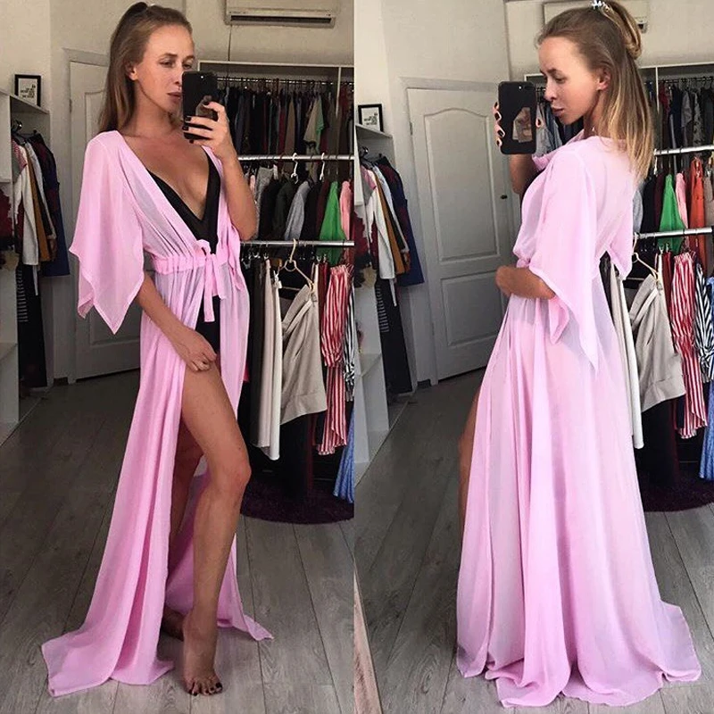 Women Sexy Chiffon Sheer Beach Bikini 