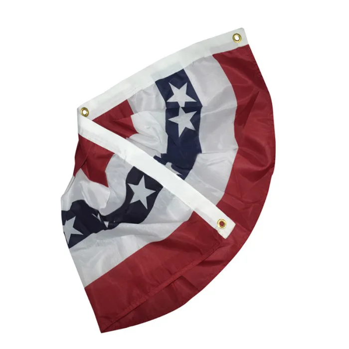 Semicircle American Flag Pleated Fan Flag USA Bunting Decor Logo Print Patriotic Stars Stripes E2S