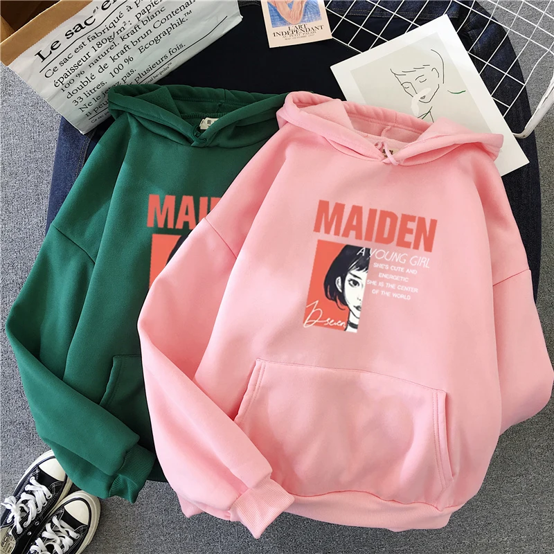 Shellsuning Letter Autumn New Sweatshirt Harajuku Fashion Women Pullover Streetwear Cool Girl Purple Oversized Hoodies Tops