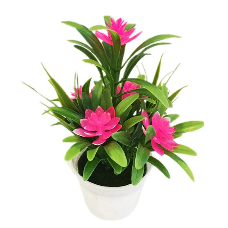 1* искусственный цветок с горшком искусственный цветок растение Искусственный Имитация цветок модель для свадебных вечеринок домашняя Арка фоновая стена - Цвет: Pink
