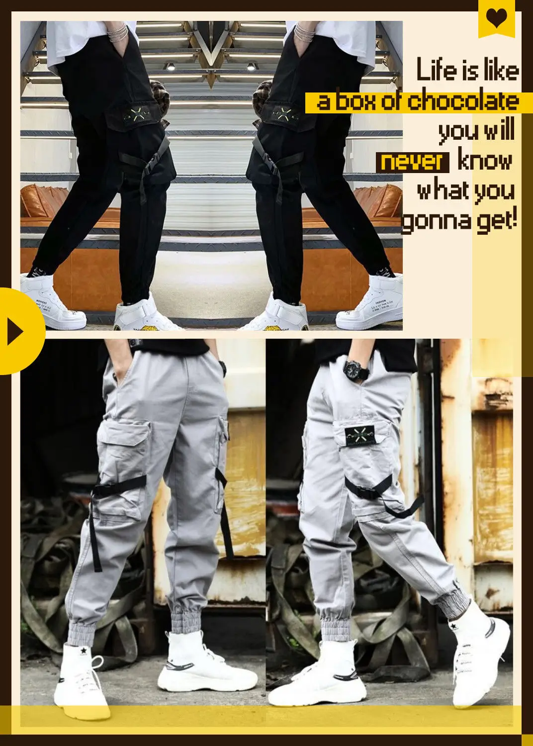 hip hop fitas casuais design masculino joggers