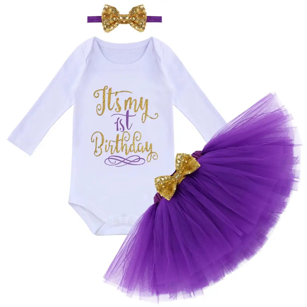 Милая одежда для маленьких девочек на день рождения одежда для малышей комплект одежды с длинными рукавами для девочек, одежда для фотосессии с рисунком торта и надписью «Smash» для маленьких девочек - Цвет: purple
