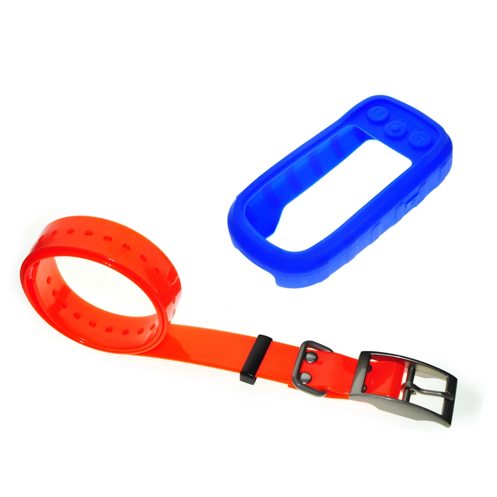 Силиконовый защитный чехол для Garmin Alpha 100 Alpha100+ собачий ошейник оранжевый ремешок для Garmin TT-15 TT15 аксессуары - Цвет: Синий