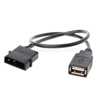 

30cm PC Internal 5V 2-Pin IDE Molex To USB 2.0 Type A Female Power Adapter Cable Drop Shipping
