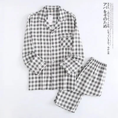 Gray Plaid Осень-зима, пижамные комплекты с принтом в виде листьев, Женская Хлопковая пижама с длинным рукавом, женская розовая повседневная одежда для сна, женские пижамы, Прямая поставка - Цвет: Gray Plaid