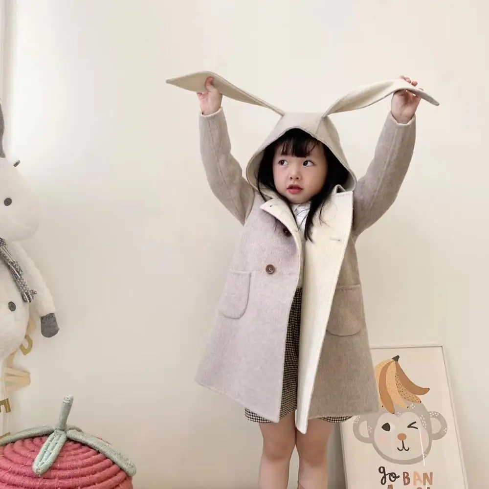 Предварительная продажа 2020 новое шерстяное пальто ручной работы для девочек с