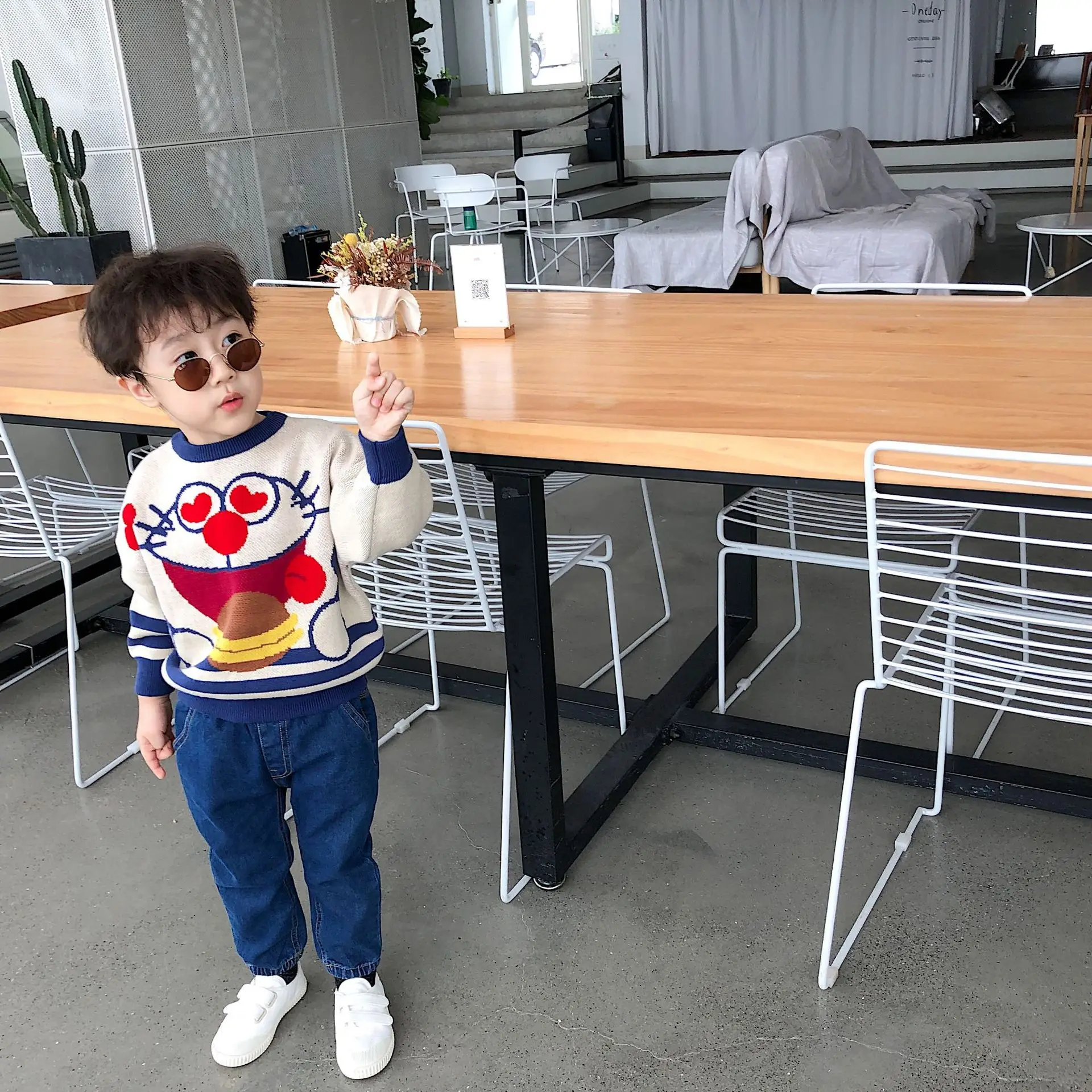 Tonytaobaby/новая детская одежда утепленный детский свитер милый свитер на осень-зиму, Свитера для мальчиков свитера для девочек
