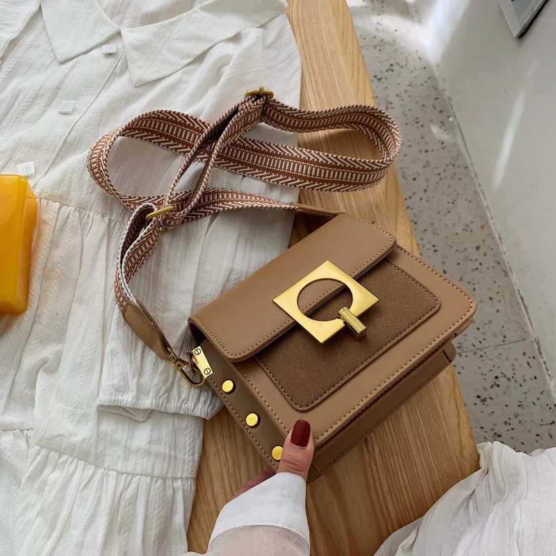 

Nubuck Leather Women Crossbody Bag 2019 Autumn and Winter New Matte Small Square Handbag Luxury Suede Shoulder Messenger Bag