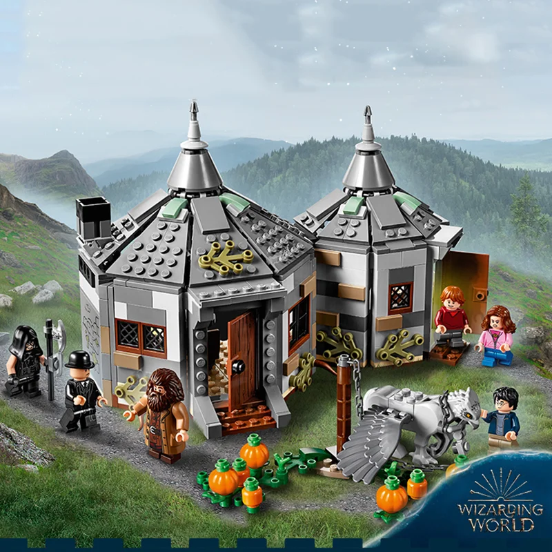 

520Pcs Hagrid Hut Buckbeak Rescue Magic Hogwarts Harri Movie Legoings Potterlys 75947 Building Blocks Figures Toy Christmas Gift