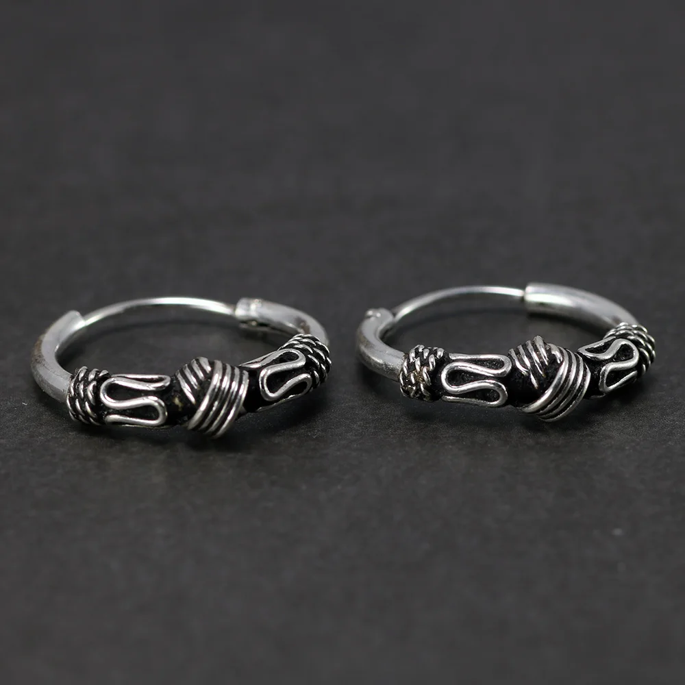 16 мм, 925 пробы, серебряные серьги-кольца, античные круглые серьги, серьги-кольца для женщин, ювелирные изделия Oorbellen