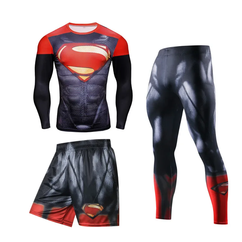 Компрессионная футболка для мужчин спортивный набор MMA Rashguard Jiu Jitsu фитнес