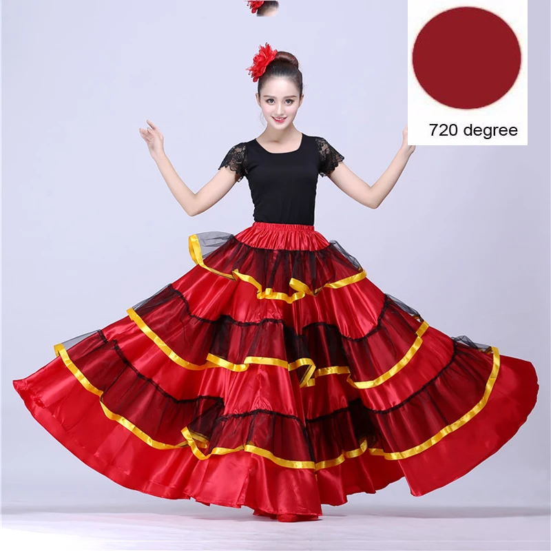 Style4 720 Размера плюс леди испанский фламенко юбочные танцевальные костюмы одежда для женщин Красный Черный испанская коррида фестиваль танец живота одежда - Цвет: Style4 720