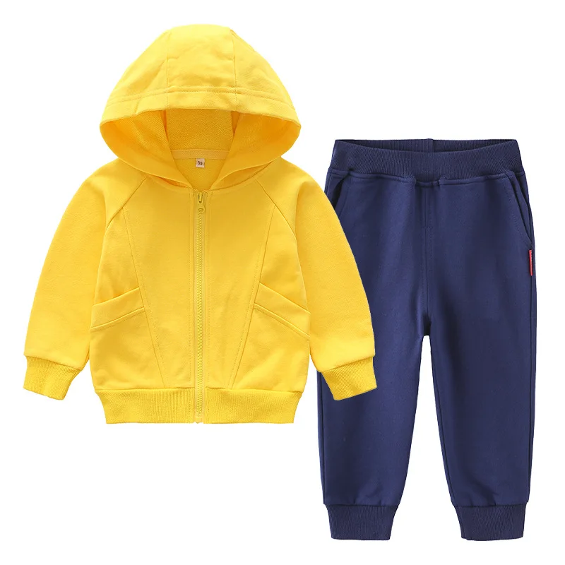 

ZWY1412 New Spring Children Sport Clothes Baby Boys Girls Patchwork Hoodies T Shirt Pants 2Pcs/Sets Kids Tracksuit