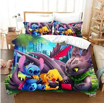 

New 3d Poke Ball Printed Bedding Set Charizard Mega Pikachu Character Bed Linen Luxury Children Duvet Cover Pillowcase Bed Sets