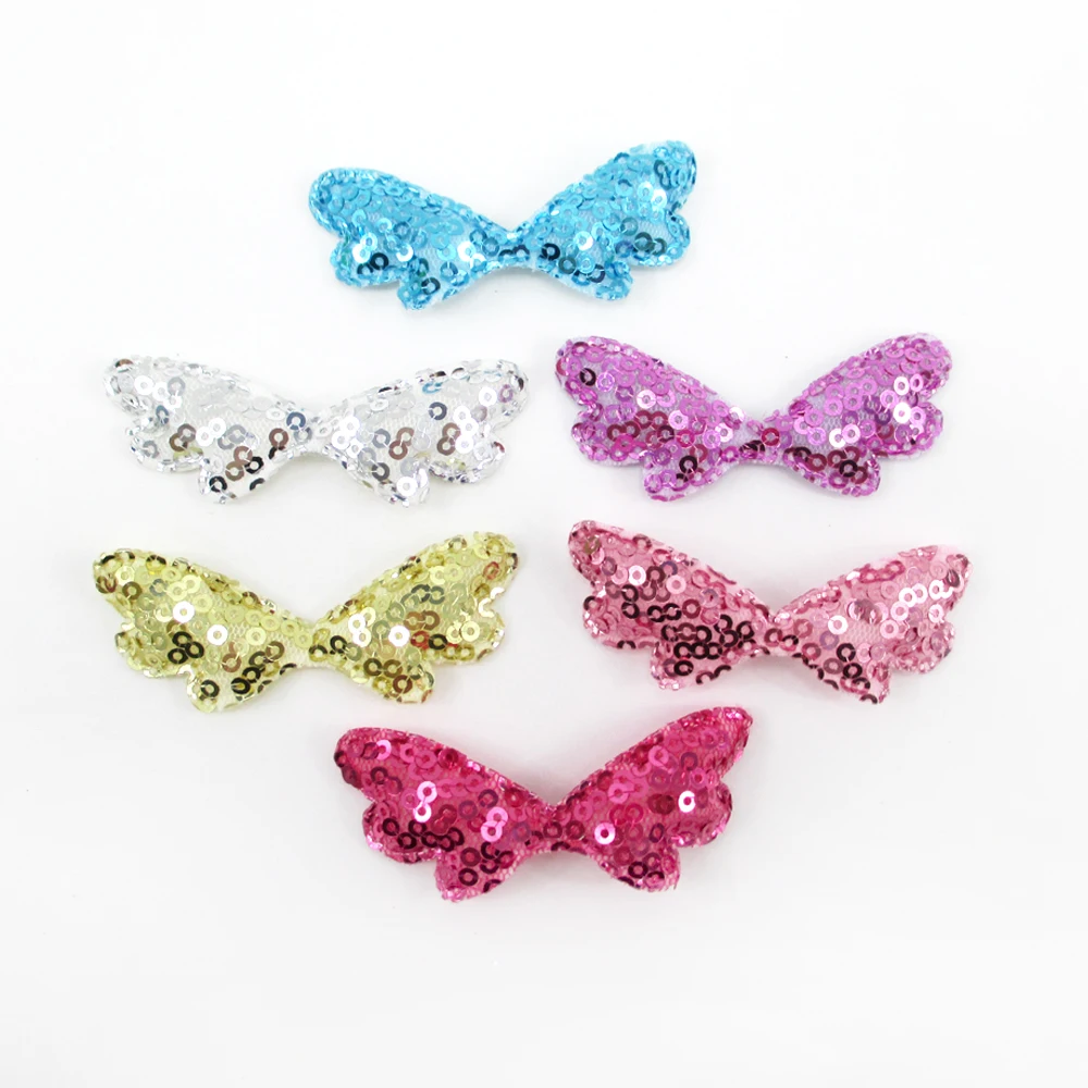

10pcs Solid Color Butterfly Sequins Embroidery Patch Hair Accessories DIY Handmade Projects Sewing Clothing,10Yc7795
