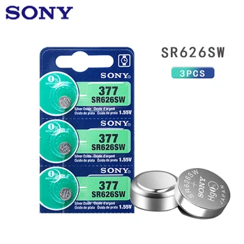 SONY-Batería de botón para reloj, pila de 1,55 V, AG4, 377A, 377, LR626, SR626SW, SR66, juguetes, cámara remota, hecho en Japón, 3 uds.