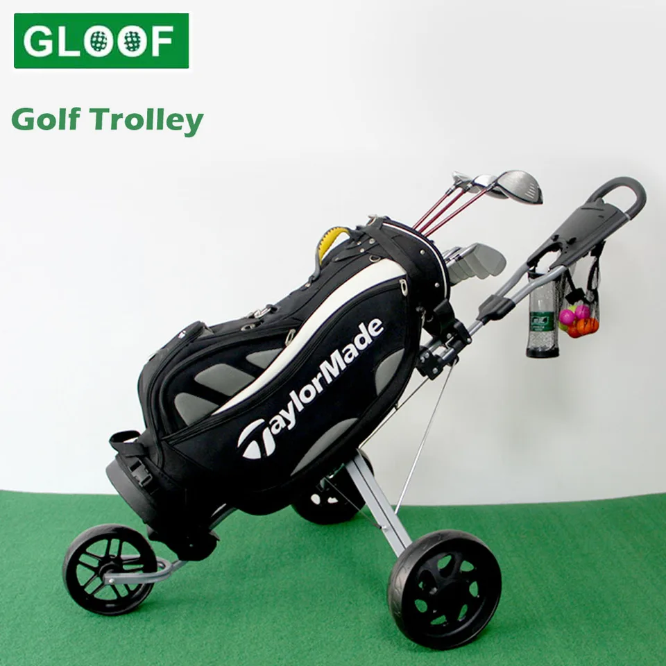 Folding 2 Wheels Push Pull Golf Cart Trolley with Scoreboard