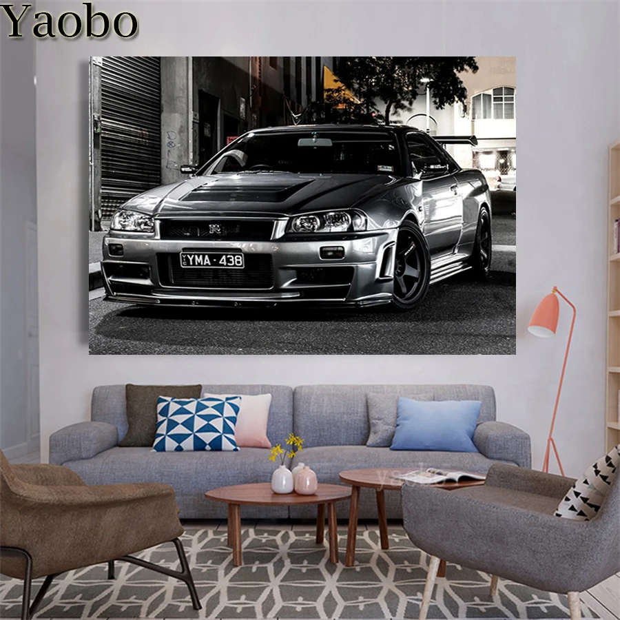 Набор для алмазной 5d живописи Nissan Skyline Gtr вышивка автомобилем сделай сам стразы