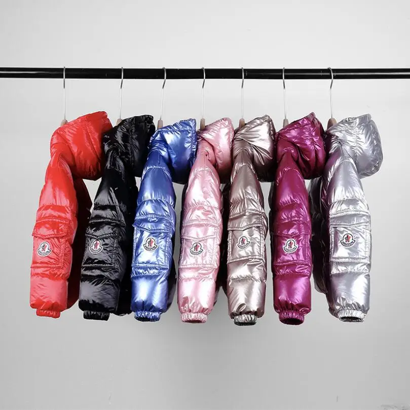 

4-10years new winter children's baby down jacket boy girl bright face hooded down jacket kids white duck down coat 2019 new
