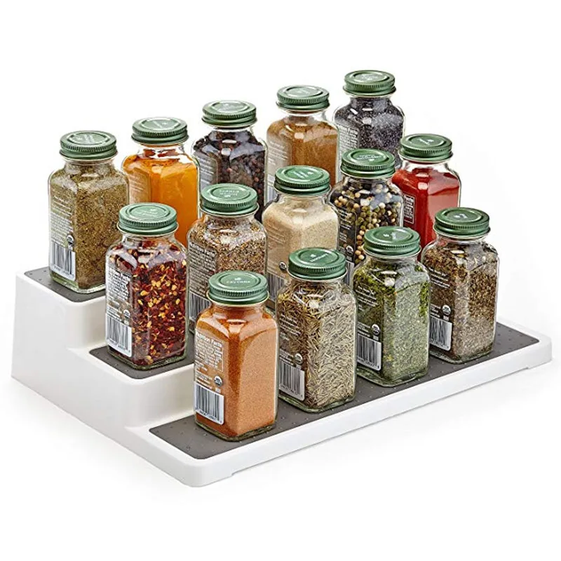 

MOM'S HAND Kitchen Storage Organizer Kitchen 3-Tier Spice Rack Step Shelf Cabinet Organizer