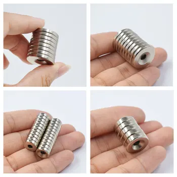 

Magnet with hole Neodymium Magnet Rare Earth small Strong Round permanent fridge Electromagnet NdFeB nickle magnetic