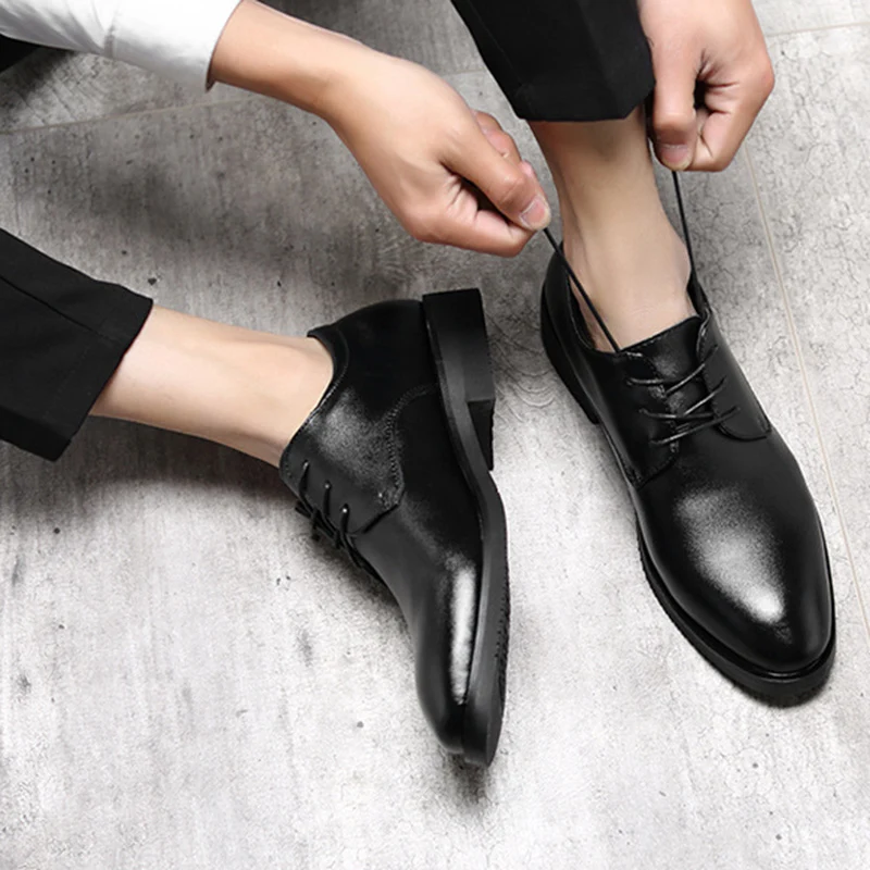 Merkmak/Новая мужская обувь на шнуровке модная деловая кожаная официальная обувь британский стиль большого размера Мужские модельные вечерние туфли для свадьбы