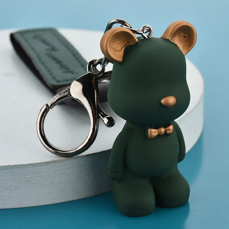 Nordic Bow Tie Bear Keychain Creative Cute Bear Key Chain Pendant Car Key  Ring Couple Schoolbag Pendant Bag Charm Wholesale Gift