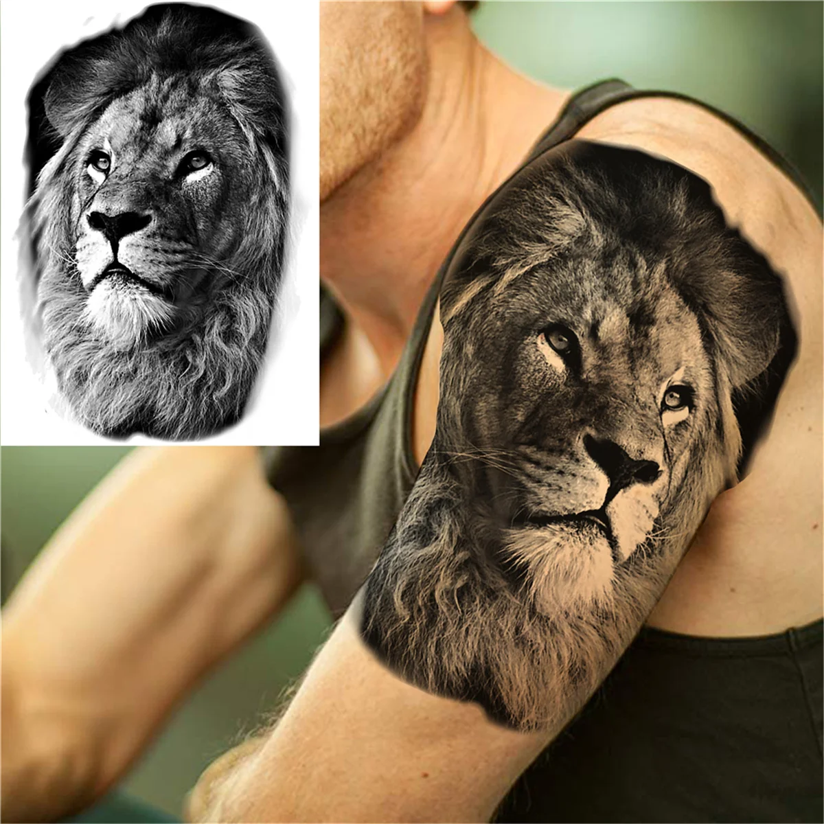 Knight Warrior Temporary Tattoos For Men Women Adult Tiger Fake Wolf Tattoo Sticker Black Astronaut Body Art Painting Tatoos