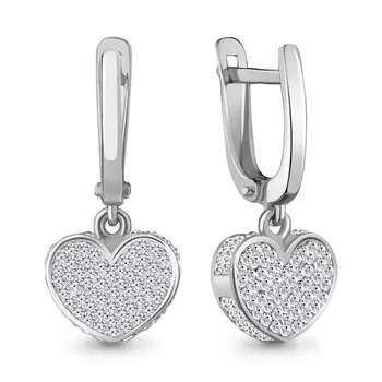 

Earrings long with artificial AQUAMARINE vstavkmi, Silver 925
