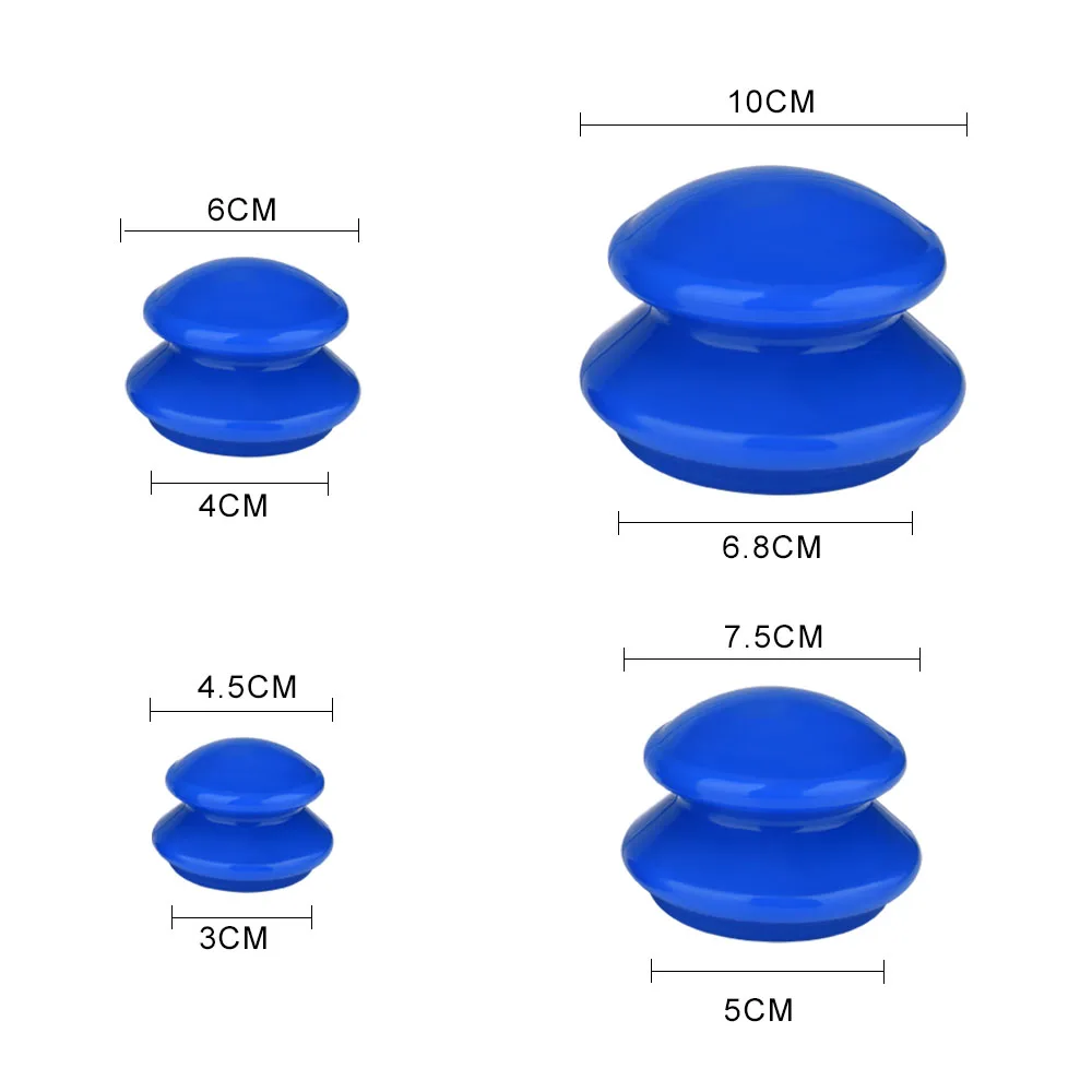 4 шт. вакуумные банки на присосках, силиконовые массажные банки, Набор вакуумных банок для увлажнения лица, китайская терапия, массаж, уход за здоровьем