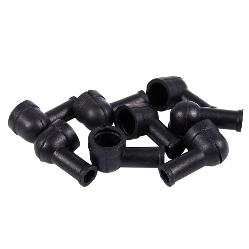 Top 8 Pcs 15mm x 8mm Black Smoking Pipe Shaped PVC Battery Terminal