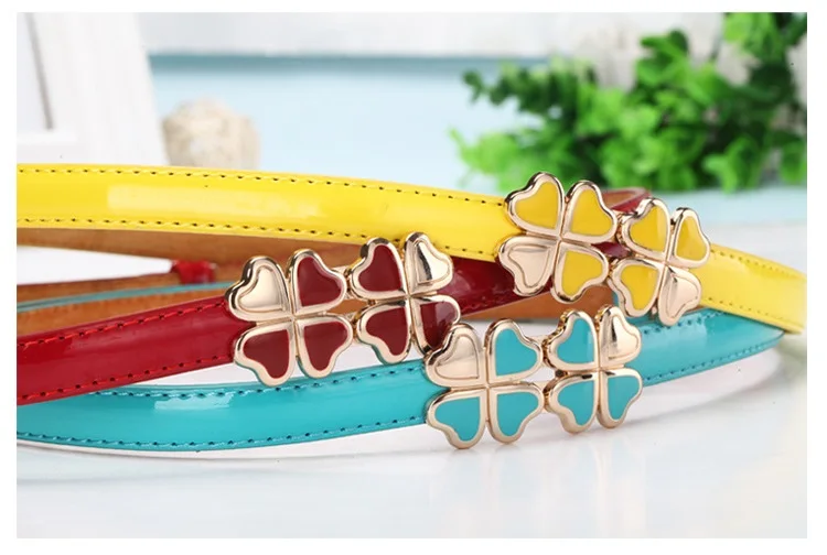 Colle Store женские модные кожаные ремни тонкие узкие поясные ремни дизайнерские брендовые роскошные ремни Клевер