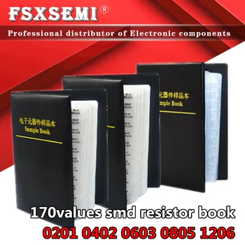 

170values x50pcs x25pcs 1% resistors 0201 0402 0603 0805 1206 resistor book full series empty book Sample Book 0R~10M ohm